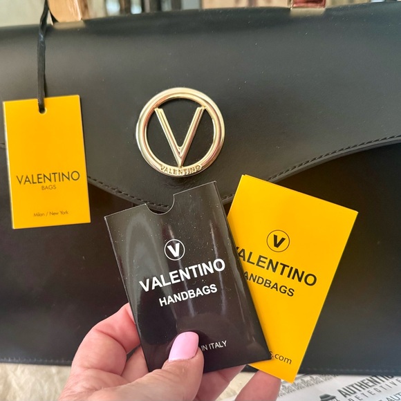 Valentino Genuine Black Leather Studded Melanie 2 Way Top Handle Shoulder Bag - Picture 5 of 14